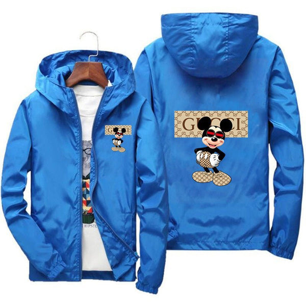 Disney Gucci Collaboration Print Waterproof Hoodie Trench Jacket - TimelessGear9