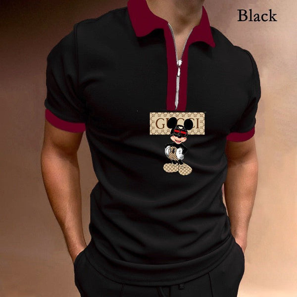 Disney Gucci Print Polo Shirts Printed Men& Loose Breathable Workout Large Size Comfortable - TimelessGear9