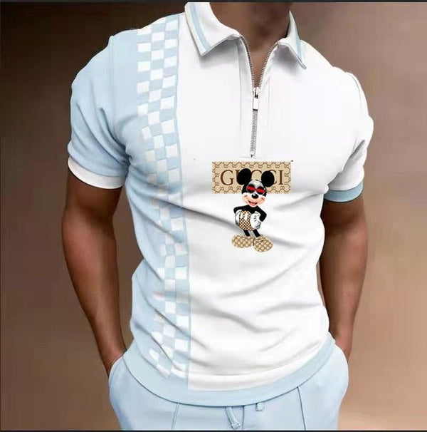 Disney Gucci Print Polo Shirts Printed Men& Loose Breathable Workout Large Size Comfortable - TimelessGear9