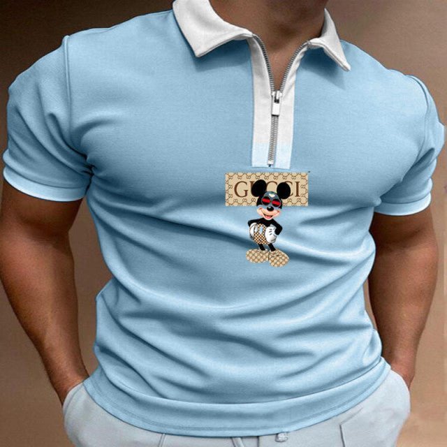 Disney Gucci Print Polo Shirts Printed Men& Loose Breathable Workout Large Size Comfortable - TimelessGear9