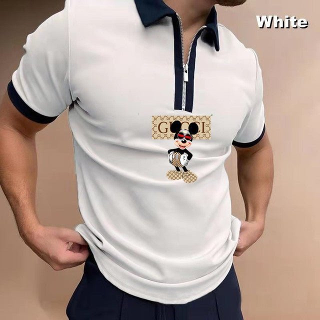 Disney Gucci Print Polo Shirts Printed Men& Loose Breathable Workout Large Size Comfortable - TimelessGear9