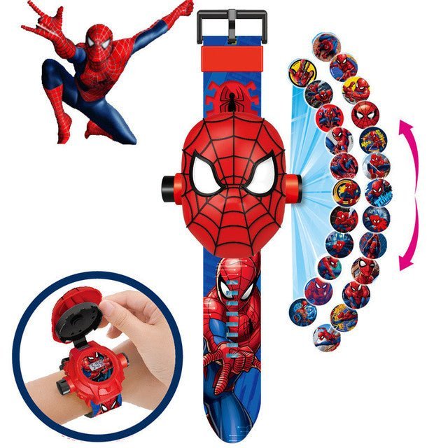 Disney SpiderMan Cartoon Child 3D Projection Watch Anime Superheroes Marvel Batman Iron Man Children Toy Digital Watches - TimelessGear9