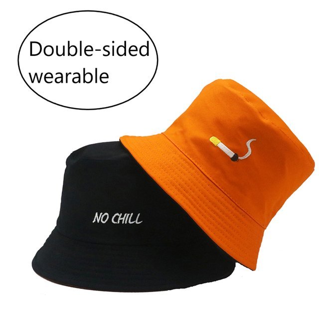 Double Sided Wear Dense Embroidery Letter Panama Bucket Hat Men Women Outdoors Street Beach Fisherman Caps - TimelessGear9
