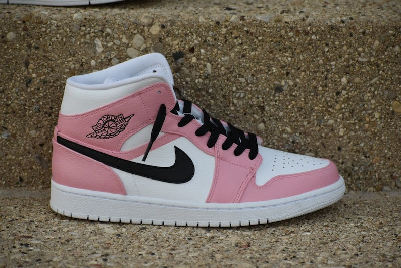 Blink once Jordan 1 Black and Pink Custom Jordan