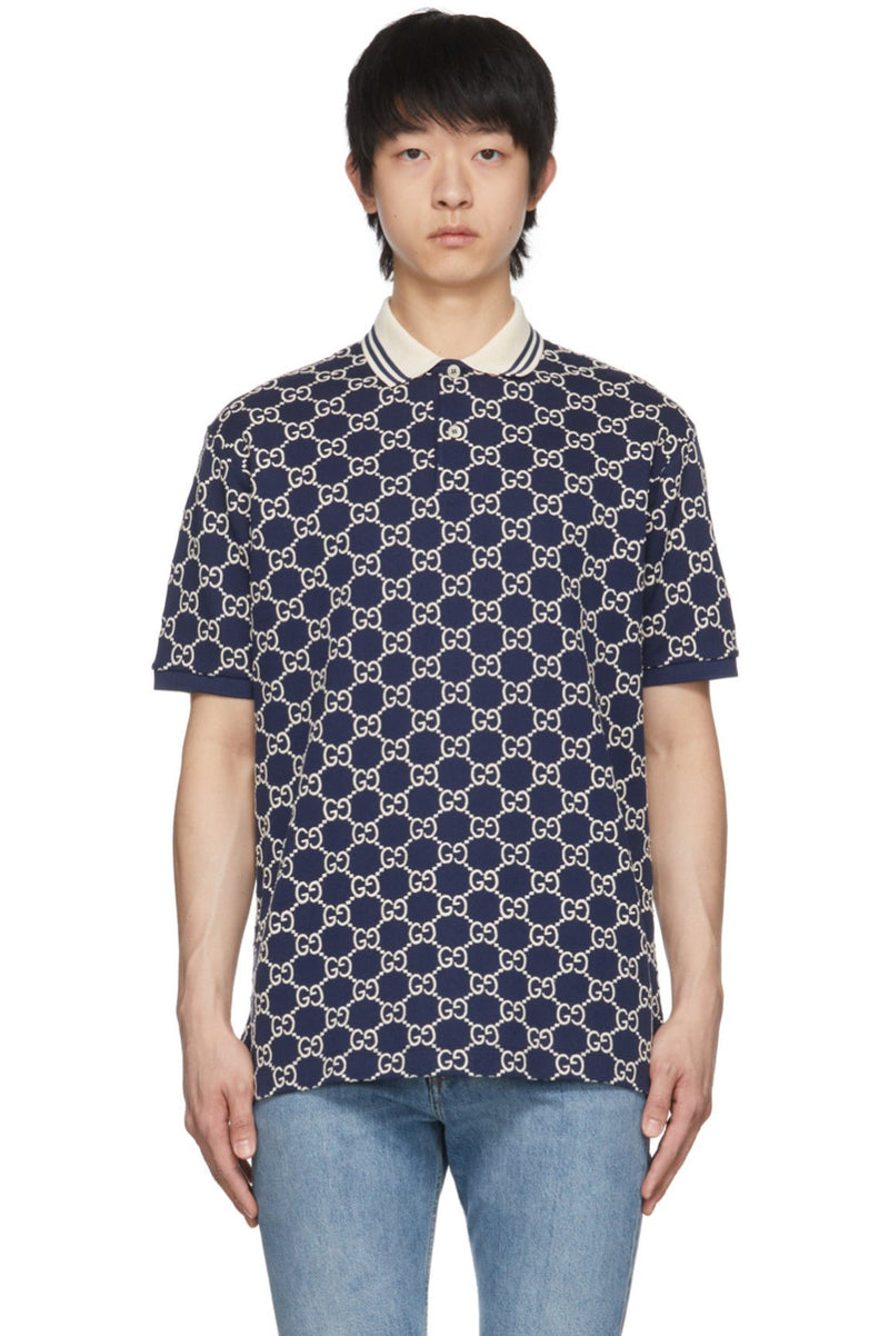 "Luxury Fashion Monogram-print Stretch-woven Blend Polo Shirt" - TimelessGear9