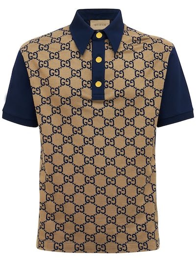 "Luxury Fashion Monogram-print Stretch-woven Blend Polo Shirt" - TimelessGear9