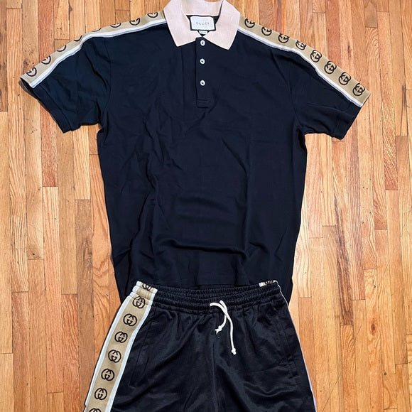 Men's Black Luxury Designer Short Set