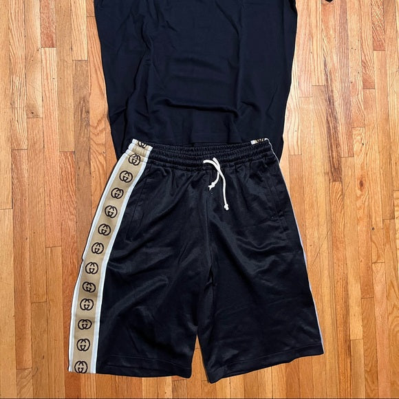 Men's Black Luxury Designer Short Set