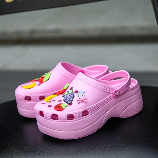 PULOMIES Summer Women Slippers Platform Clogs Outdoor Garden Shoes - TimelessGear9
