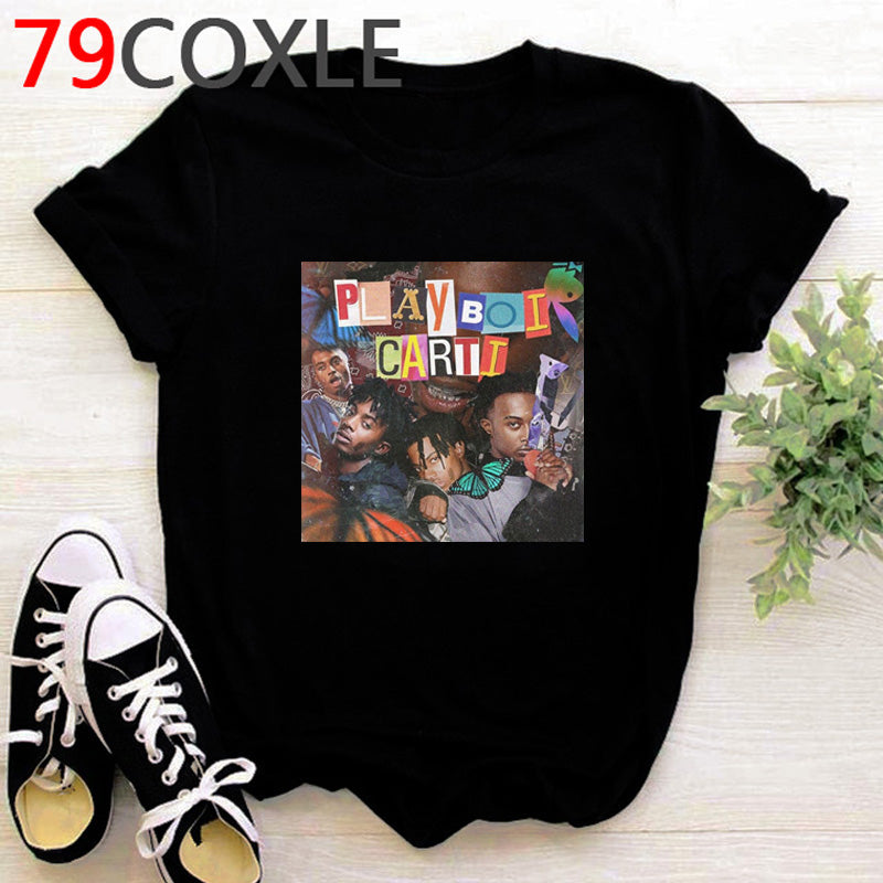 Rapper Playboi Carti T Shirt Women Hip Hop Summer Top Cartoon T-shirt Kawaii Die Lit Graphic Harajuku Oversized Tshirt Female - TimelessGear9