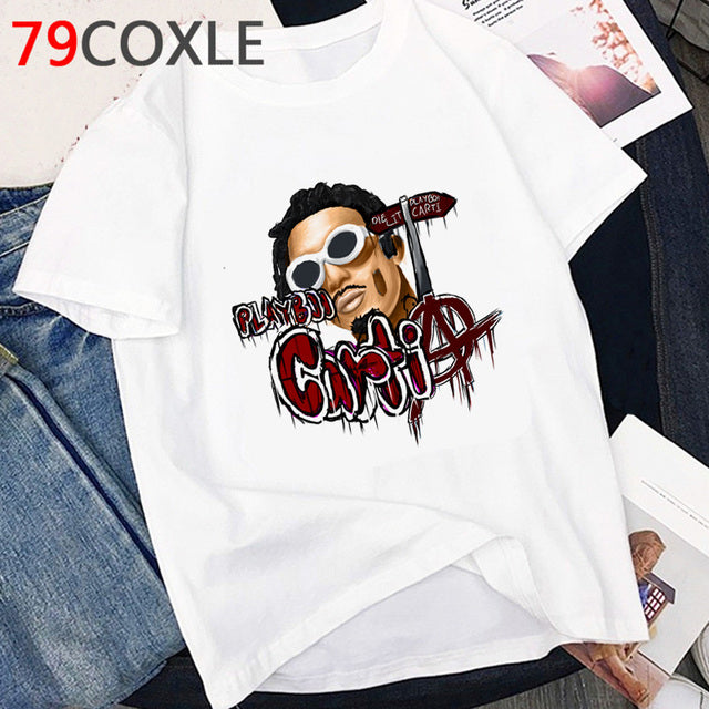 Rapper Playboi Carti T Shirt Women Hip Hop Summer Top Cartoon T-shirt Kawaii Die Lit Graphic Harajuku Oversized Tshirt Female - TimelessGear9