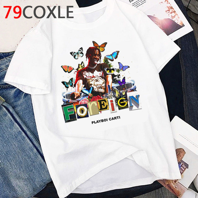 Rapper Playboi Carti T Shirt Women Hip Hop Summer Top Cartoon T-shirt Kawaii Die Lit Graphic Harajuku Oversized Tshirt Female - TimelessGear9