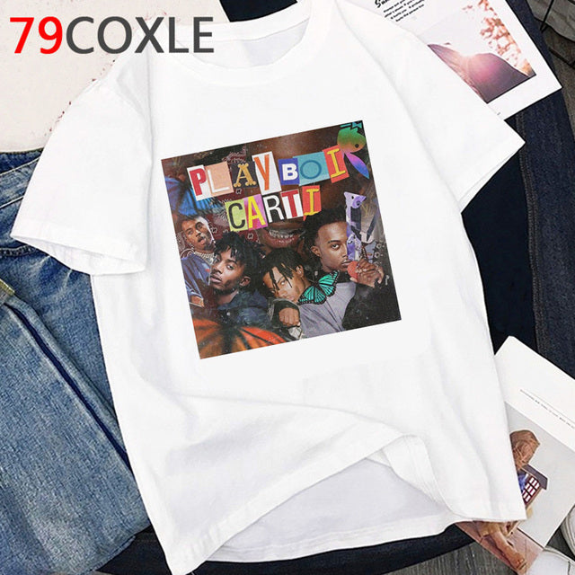 Rapper Playboi Carti T Shirt Women Hip Hop Summer Top Cartoon T-shirt Kawaii Die Lit Graphic Harajuku Oversized Tshirt Female - TimelessGear9