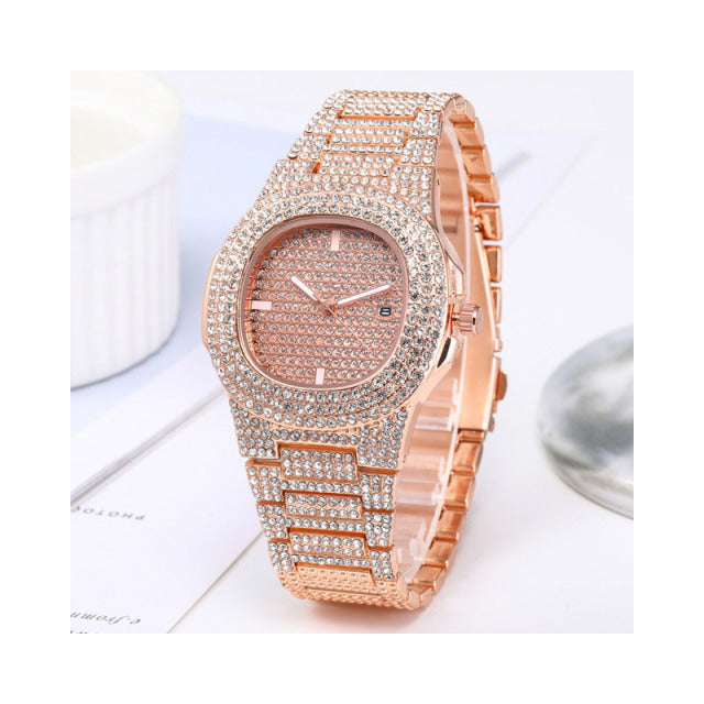 Hip Hop Gold Color Necklace ????? Miami Curb Cuban Chain Iced Out Paved Rhinestones CZ Bling Rapper For Men Jewelry - TimelessGear9