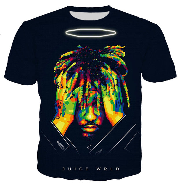 Rapper Juice Wrld T Shirts Men/women New Fashion 3D Juice Wrld Printed T-shirt Casual Harajuku Style Hip Hop Streetwear Tee Tops - TimelessGear9