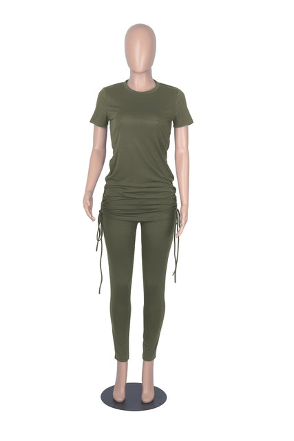 HAOYUAN  Two Piece Set for Women Sweat Suits Summer Clothes T Shirt and Sweatpants Tracksuit Lounge Wear - TimelessGear9