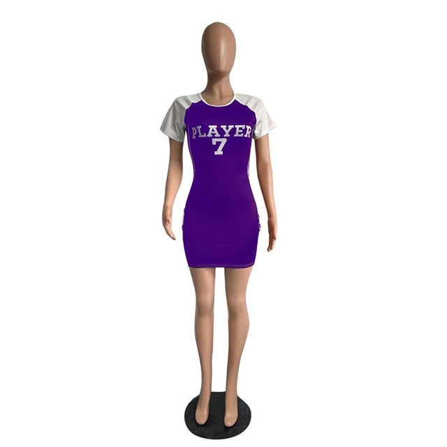 ZOOEFFBB Aesthetic Letter Printed T Shirt Dress Sexy Club Lounge Wear Clothes Mini Bodycon Dresses - TimelessGear9