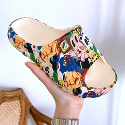 Unisex Cartoon Yezzy Summer Slippers Beach Slides Sandals Cartoon Rabbit Game Flip Flops - TimelessGear9
