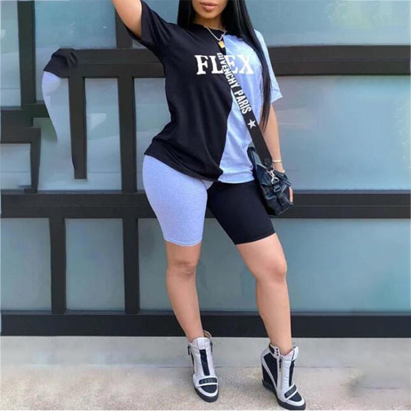 Plus Size 5XL Women Summer Clothing Fashion Sweatsuits FLEX Shorts Two Piece Sets Outfits Tracksuits - TimelessGear9