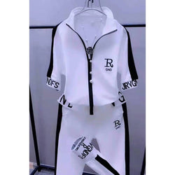 Women  Two Piece Set Summer New Slim Fashion Short Sleeve Hooded Sweater Leisure - TimelessGear9