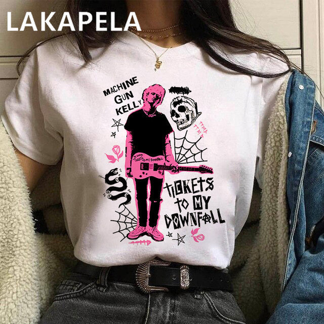 Machine Gun Kelly MGK Streetwear Harajuku t shirt Top Oversized Cotton Tee Female/Man T-Shirt Hip Hop Rapper Graphic Printed - TimelessGear9