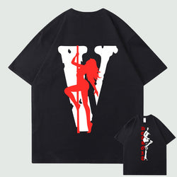 VLONE Men Letters T Shirt 100% Cotton Streetwear Women&#39;s USA Short Sleeve Brand Hip Hop Tshirt Pole Dancing Girl Pole Dance Tops - TimelessGear9