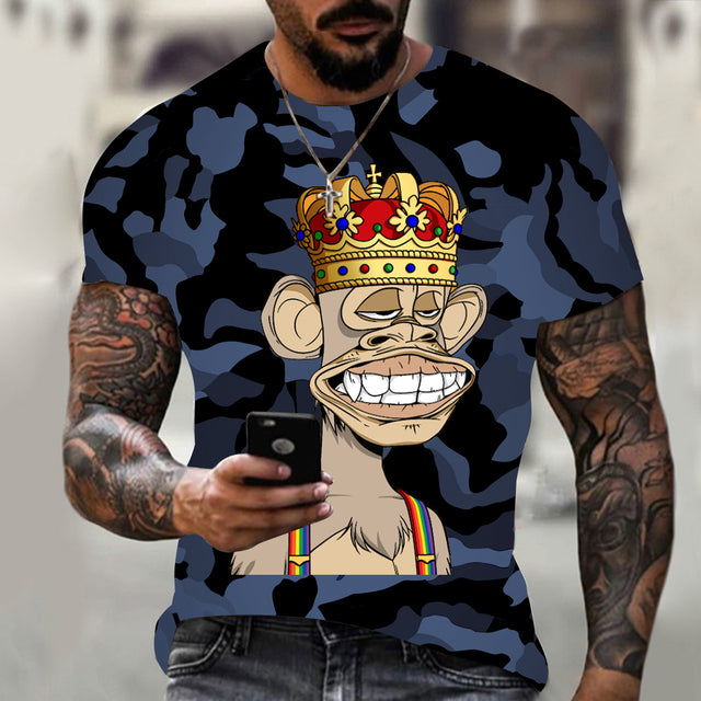 Hot 3D animal T-shirt funny monkey gorilla short sleeve - TimelessGear9
