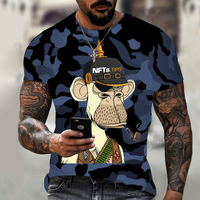 Hot 3D animal T-shirt funny monkey gorilla short sleeve - TimelessGear9
