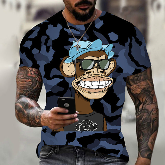 Hot 3D animal T-shirt funny monkey gorilla short sleeve - TimelessGear9