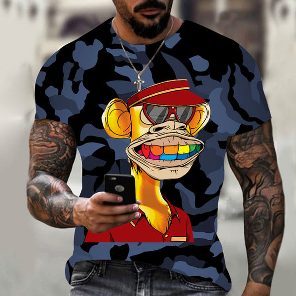 Hot 3D animal T-shirt funny monkey gorilla short sleeve - TimelessGear9