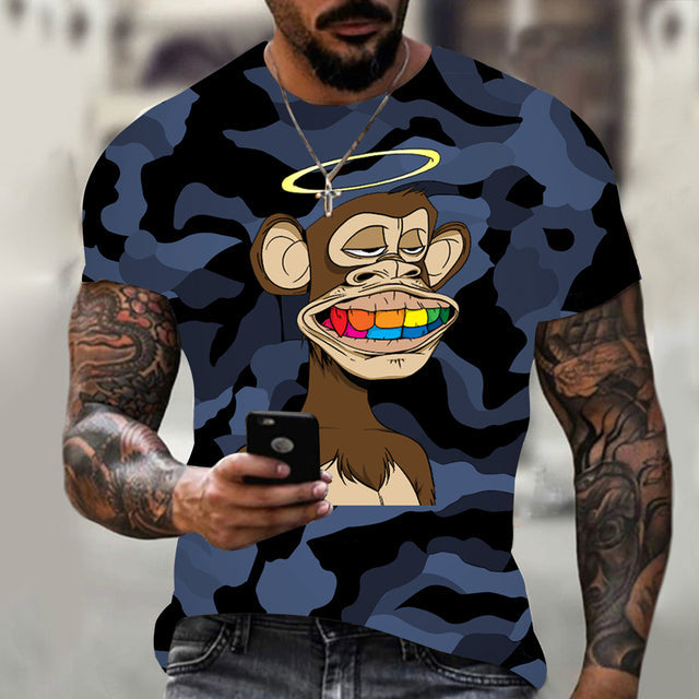Hot 3D animal T-shirt funny monkey gorilla short sleeve - TimelessGear9