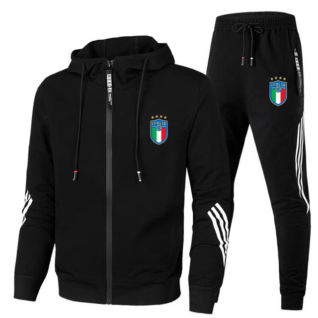 Tracksuit Sets For Men Women Italy National Team Jersey 2 Pieces Sets Man Sportwear Fleece - TimelessGear9