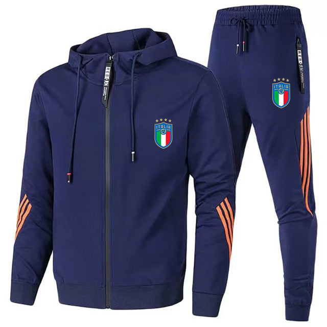 Tracksuit Sets For Men Women Italy National Team Jersey 2 Pieces Sets Man Sportwear Fleece - TimelessGear9