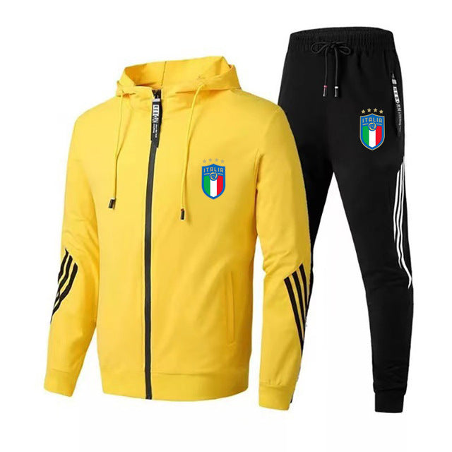 Tracksuit Sets For Men Women Italy National Team Jersey 2 Pieces Sets Man Sportwear Fleece - TimelessGear9