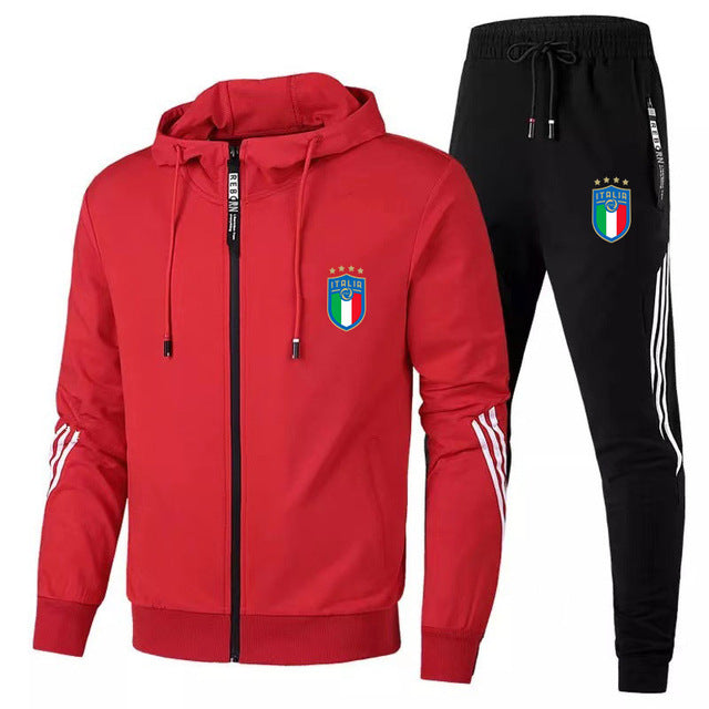 Tracksuit Sets For Men Women Italy National Team Jersey 2 Pieces Sets Man Sportwear Fleece - TimelessGear9