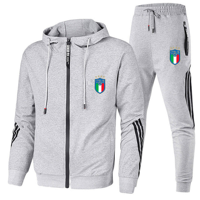 Tracksuit Sets For Men Women Italy National Team Jersey 2 Pieces Sets Man Sportwear Fleece - TimelessGear9