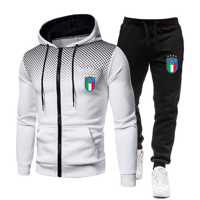 Tracksuit Sets For Men Women Italy National Team Jersey 2 Pieces Sets Man Sportwear Fleece - TimelessGear9