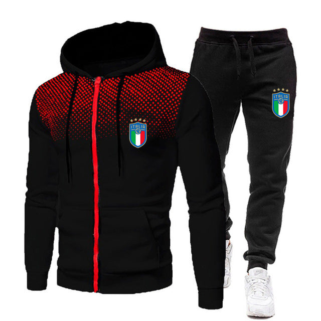 Tracksuit Sets For Men Women Italy National Team Jersey 2 Pieces Sets Man Sportwear Fleece - TimelessGear9
