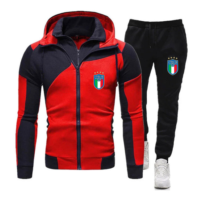 Tracksuit Sets For Men Women Italy National Team Jersey 2 Pieces Sets Man Sportwear Fleece - TimelessGear9