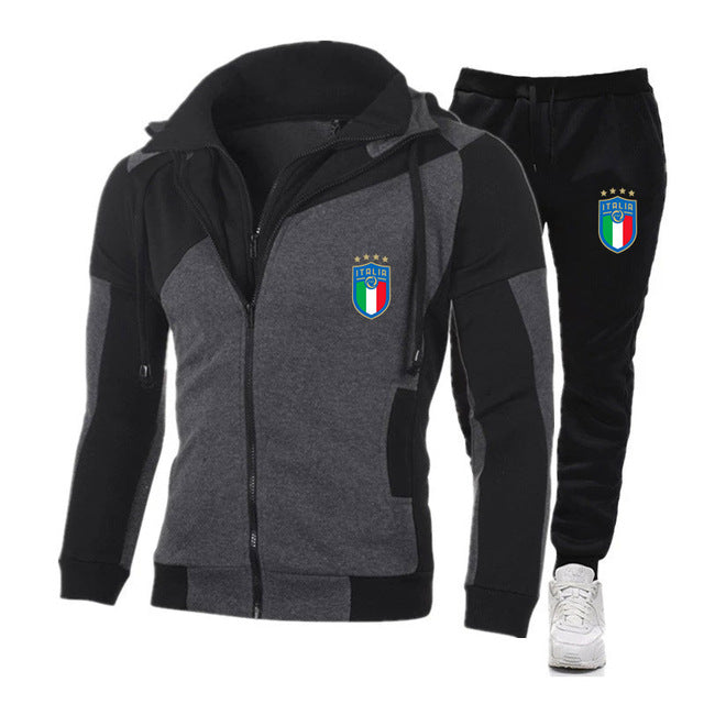 Tracksuit Sets For Men Women Italy National Team Jersey 2 Pieces Sets Man Sportwear Fleece - TimelessGear9