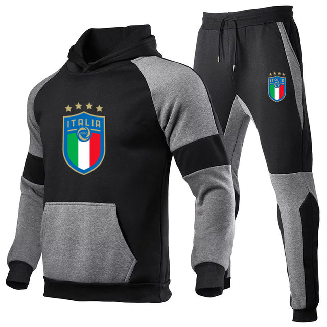 Tracksuit Sets For Men Women Italy National Team Jersey 2 Pieces Sets Man Sportwear Fleece - TimelessGear9