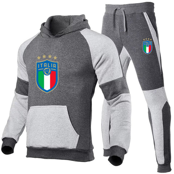 Tracksuit Sets For Men Women Italy National Team Jersey 2 Pieces Sets Man Sportwear Fleece - TimelessGear9