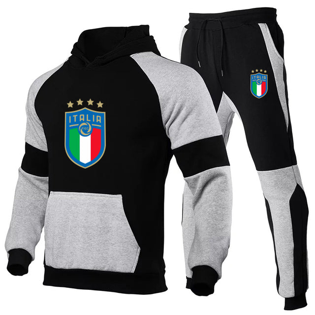 Tracksuit Sets For Men Women Italy National Team Jersey 2 Pieces Sets Man Sportwear Fleece - TimelessGear9