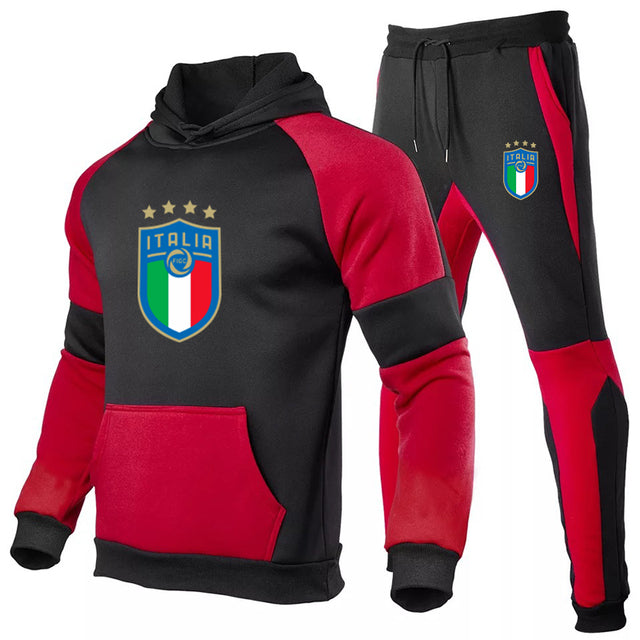 Tracksuit Sets For Men Women Italy National Team Jersey 2 Pieces Sets Man Sportwear Fleece - TimelessGear9
