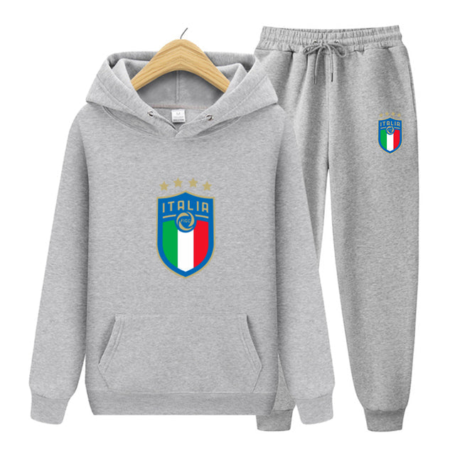 Tracksuit Sets For Men Women Italy National Team Jersey 2 Pieces Sets Man Sportwear Fleece - TimelessGear9