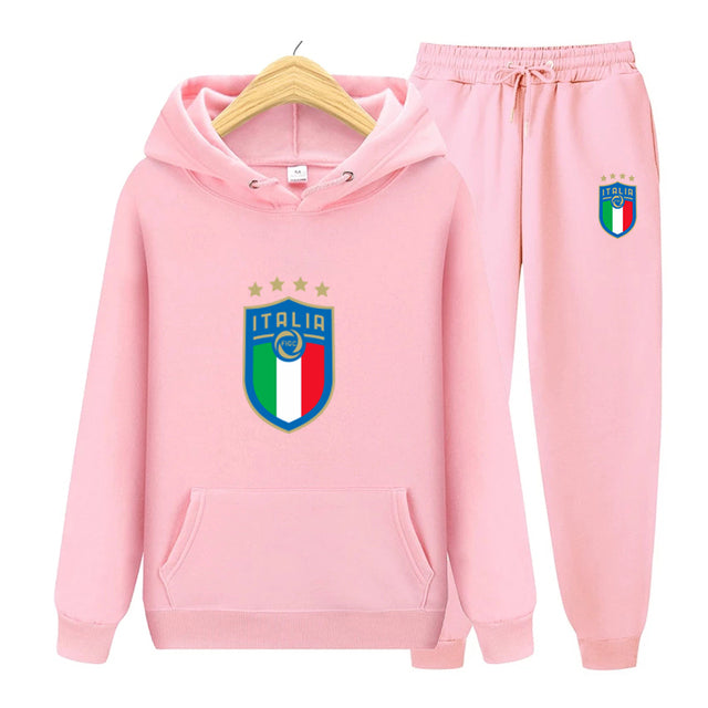 Tracksuit Sets For Men Women Italy National Team Jersey 2 Pieces Sets Man Sportwear Fleece - TimelessGear9