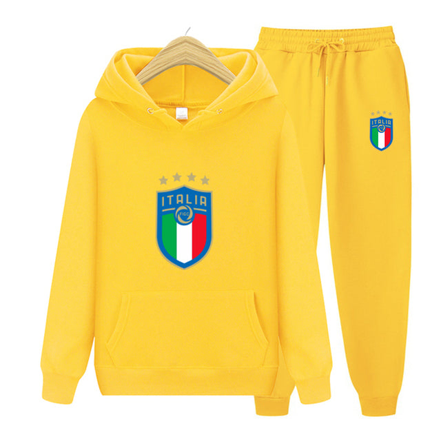 Tracksuit Sets For Men Women Italy National Team Jersey 2 Pieces Sets Man Sportwear Fleece - TimelessGear9