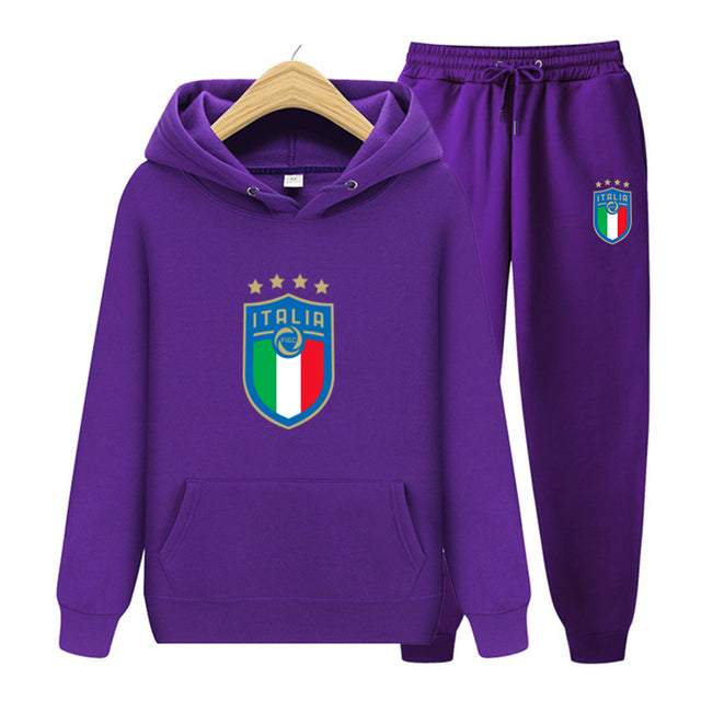 Tracksuit Sets For Men Women Italy National Team Jersey 2 Pieces Sets Man Sportwear Fleece - TimelessGear9