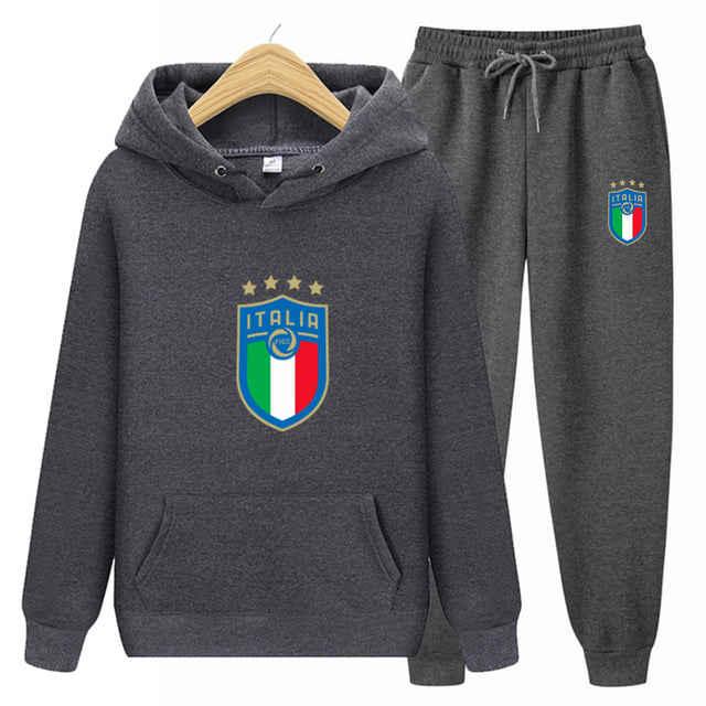 Tracksuit Sets For Men Women Italy National Team Jersey 2 Pieces Sets Man Sportwear Fleece - TimelessGear9