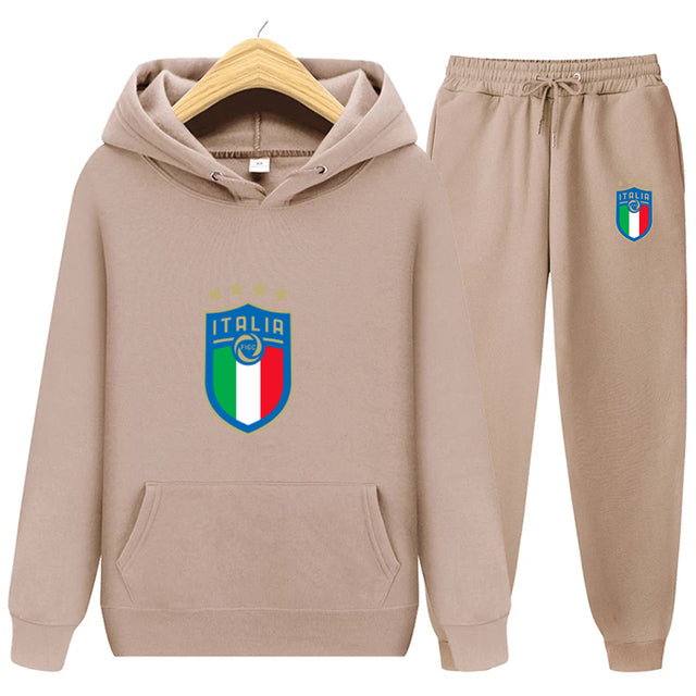 Tracksuit Sets For Men Women Italy National Team Jersey 2 Pieces Sets Man Sportwear Fleece - TimelessGear9